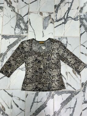 Women’s Vintage Y2K  Snake-Print Scoop Neck Blouse